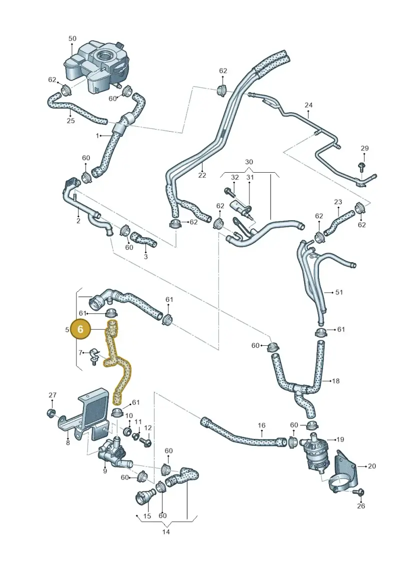 3Q0122101AC — Volkswagen Passat saloon (2014-2024) diagram 793121400, position 6