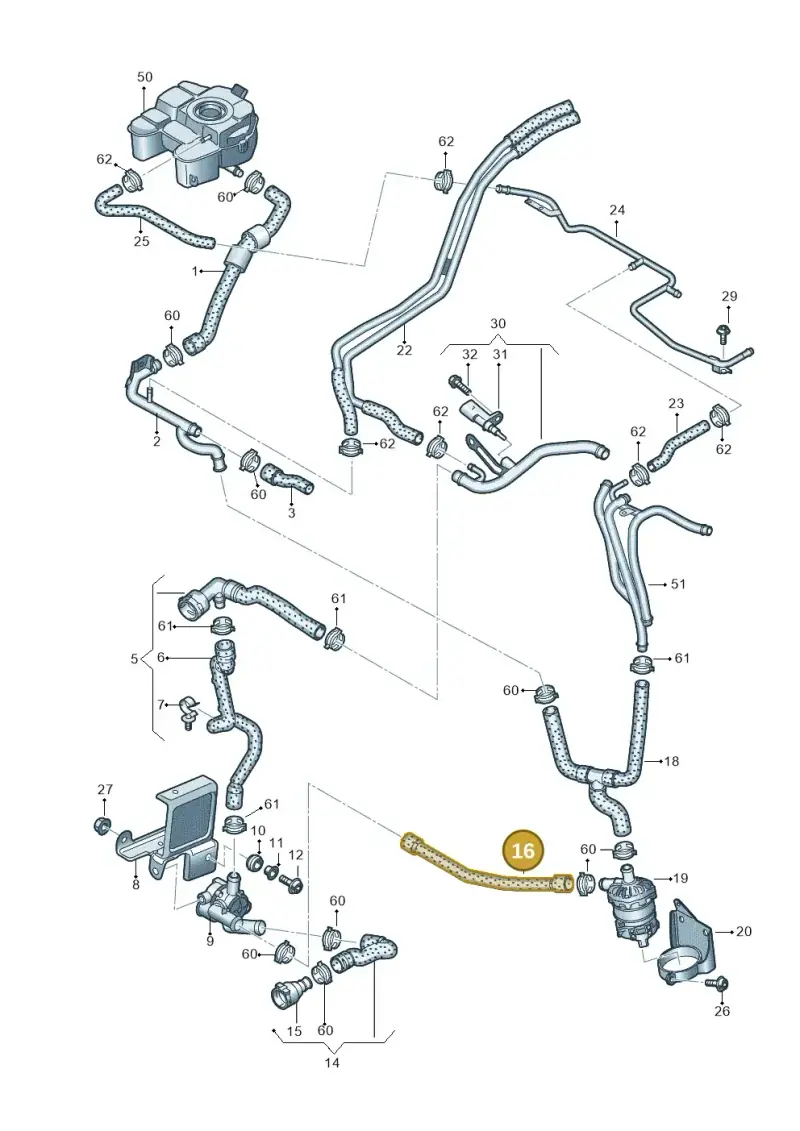 3Q0122101AH — Volkswagen Arteon (2017-2023) diagram 793121400, position 16