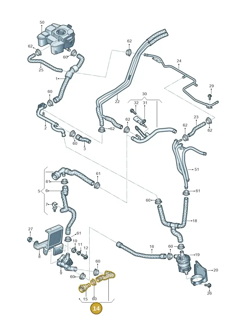 3Q0122101AJ — Volkswagen Arteon (2017-2023) diagram 793121400, position 14