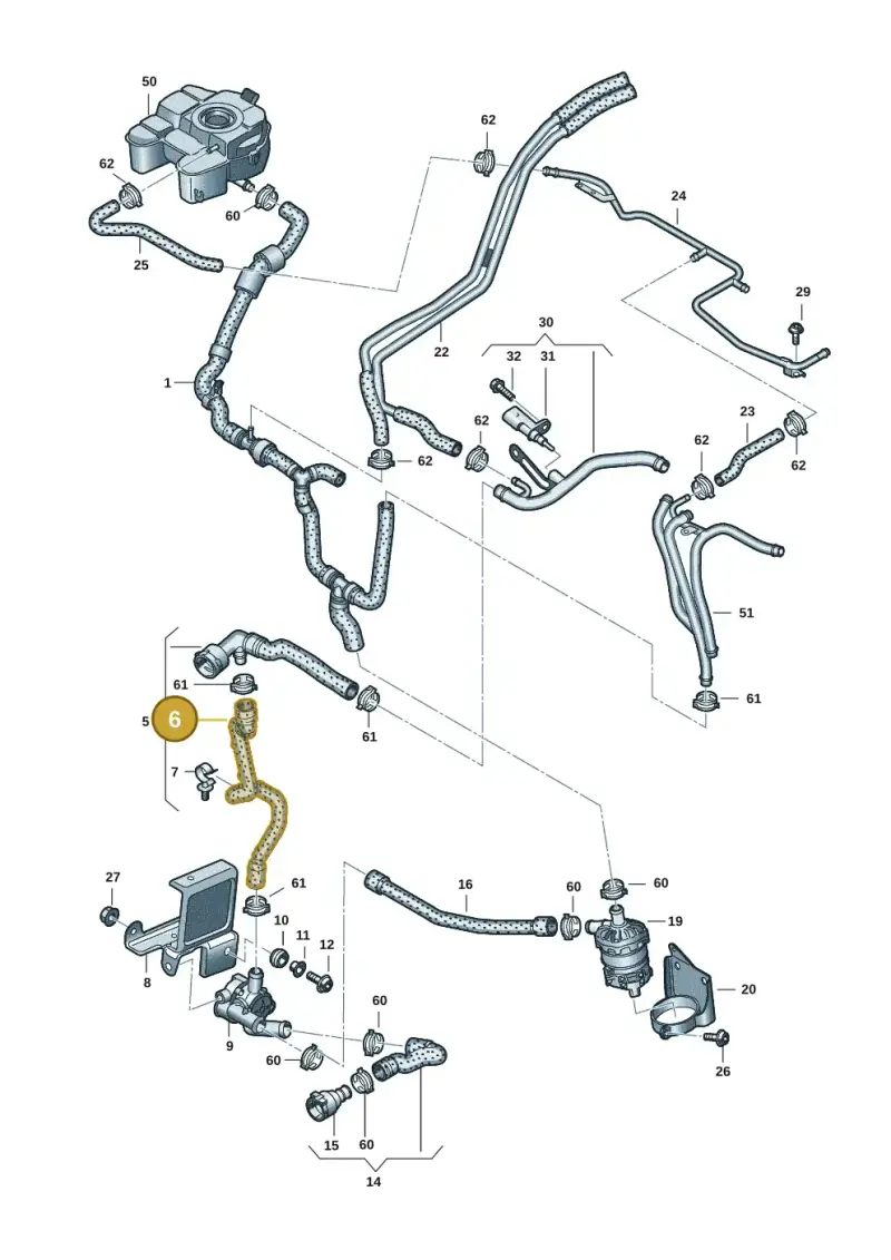 3Q0122101BA — Volkswagen Passat saloon (2014-2024) diagram 793121401, position 6
