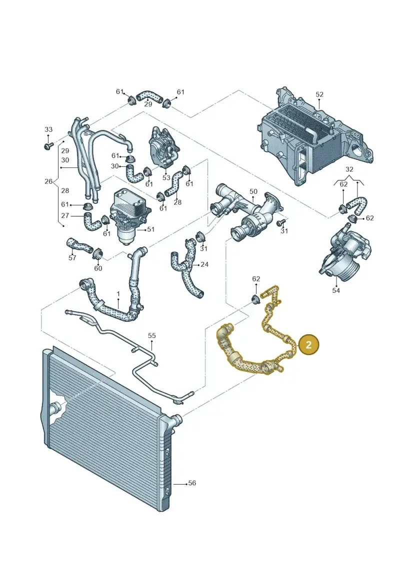 3Q0122101BD — Volkswagen Passat saloon (2014-2024) diagram 793121490, position 2