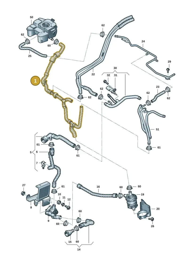 3Q0122109B — Volkswagen Passat saloon (2014-2024) diagram 793121401, position 1