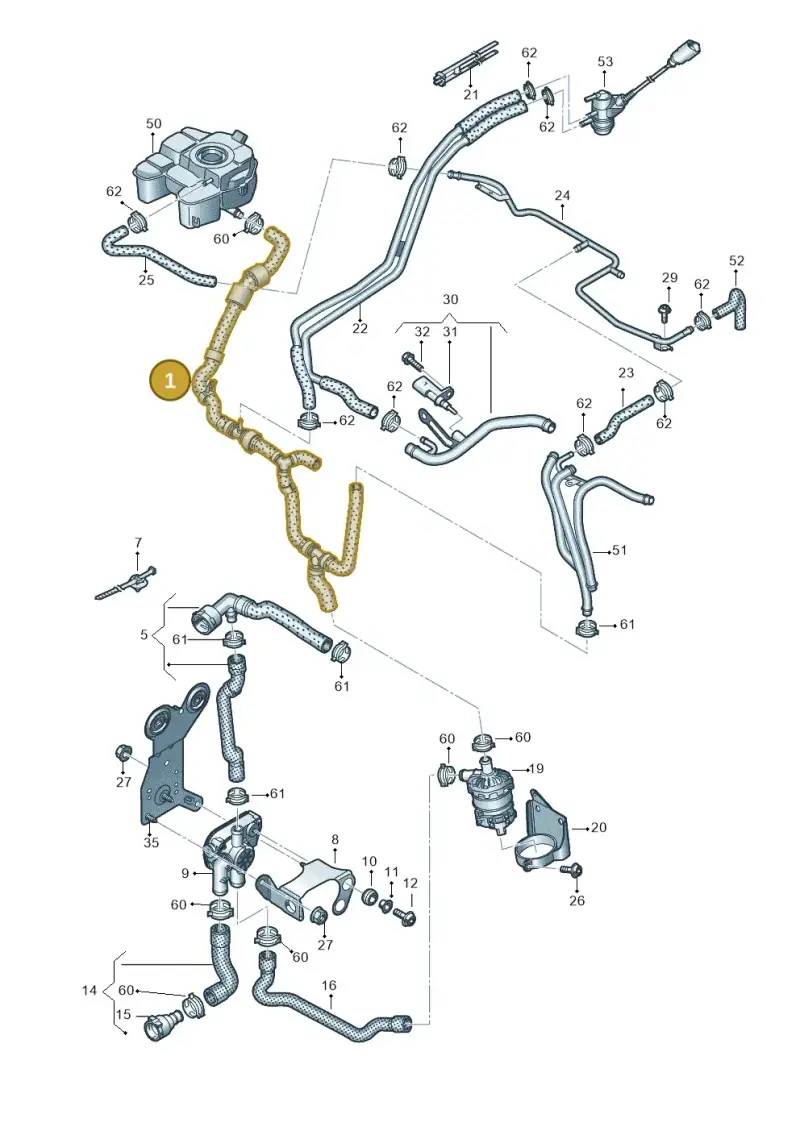 3Q0122109B — Volkswagen Tiguan 2.0 4Motion (2017-2024) diagram 884121730, position 1