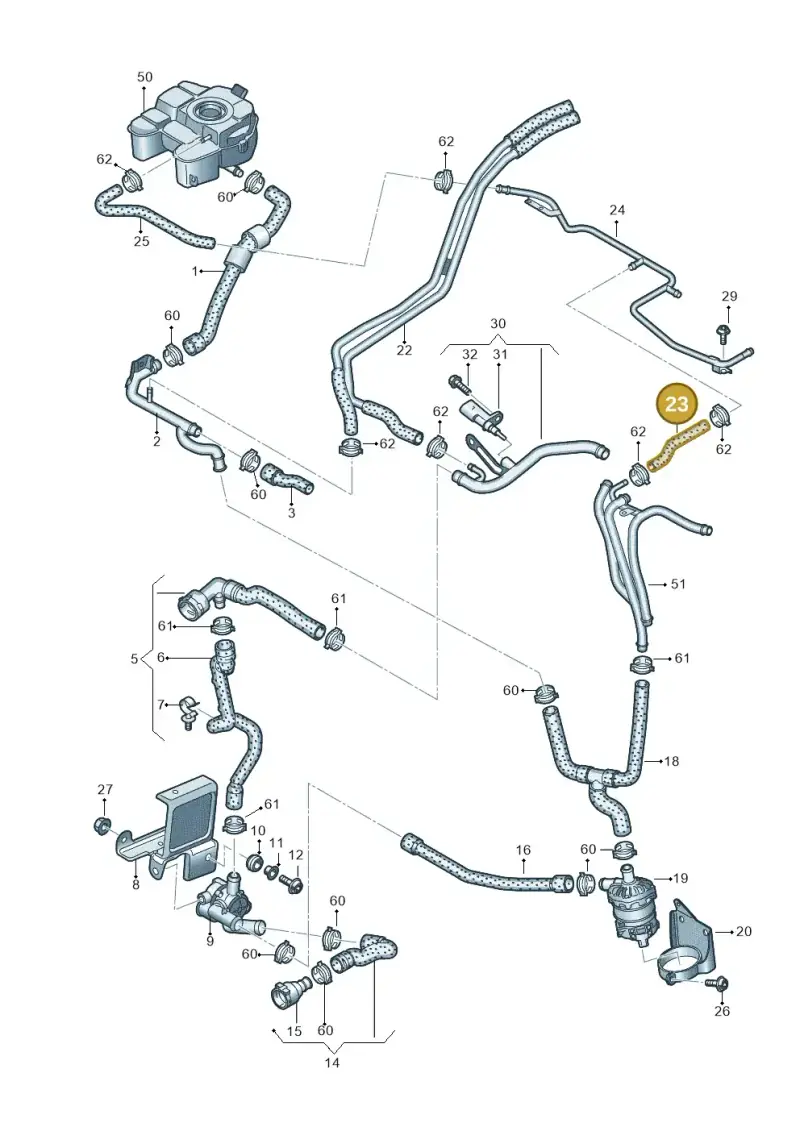 3Q0122447J — Volkswagen Arteon (2017-2023) diagram 793121400, position 23