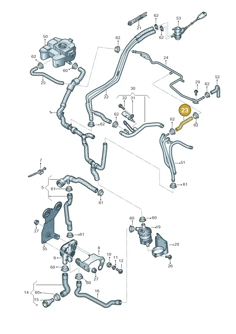 3Q0122447J — Volkswagen Tiguan 2.0 4Motion (2017-2024) diagram 884121730, position 23