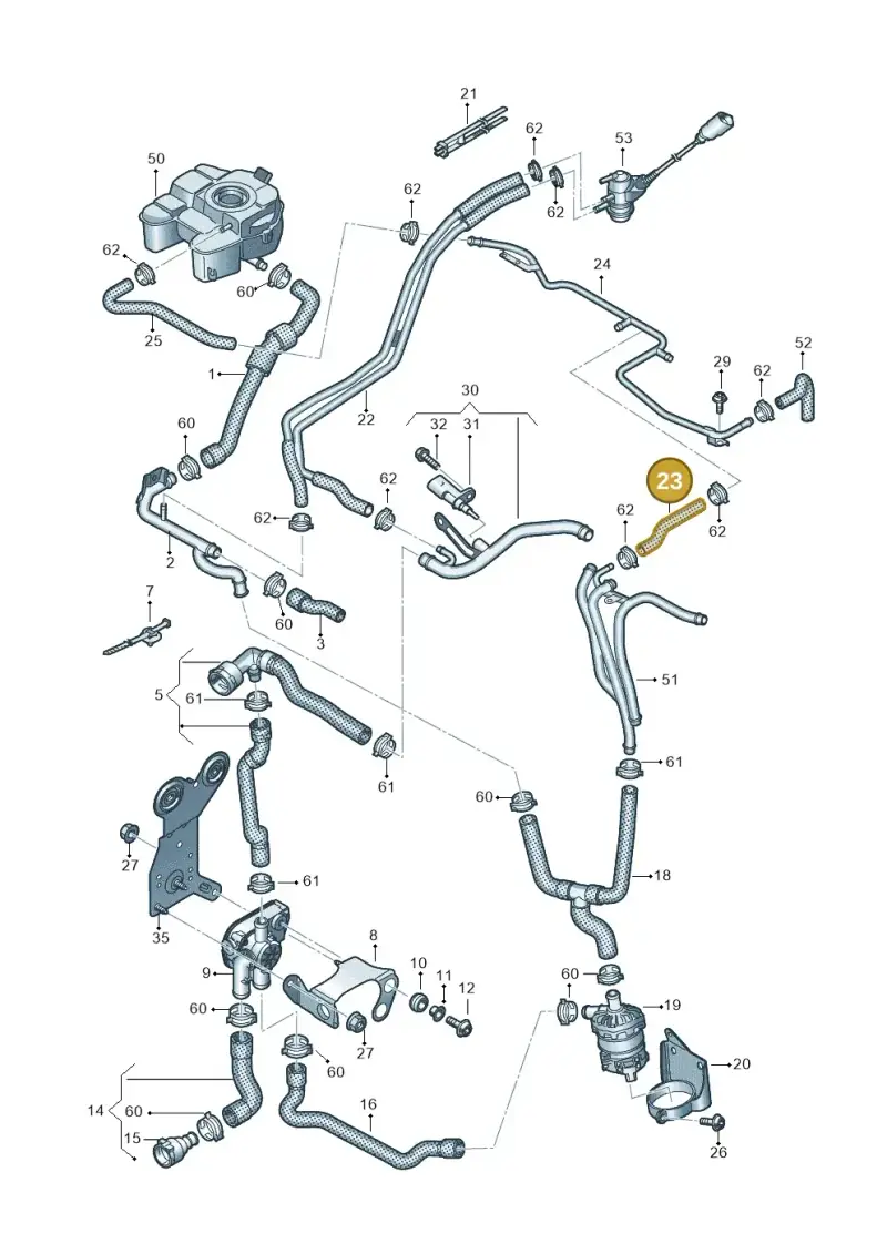 3Q0122447J — Volkswagen Tiguan 2.0 4Motion (2017-2024) diagram 884000040, position 23