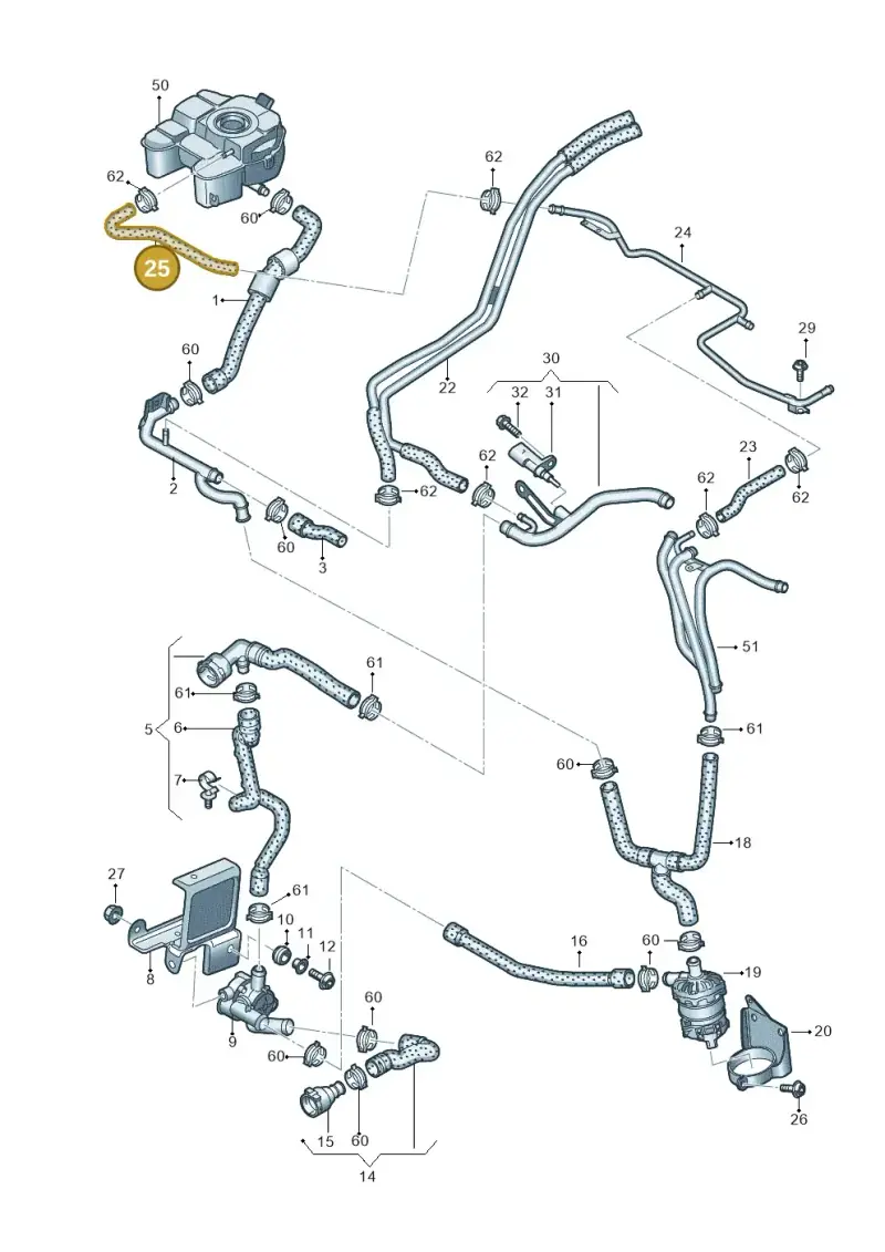 3Q0122447K — Volkswagen Arteon (2017-2023) diagram 793121400, position 25