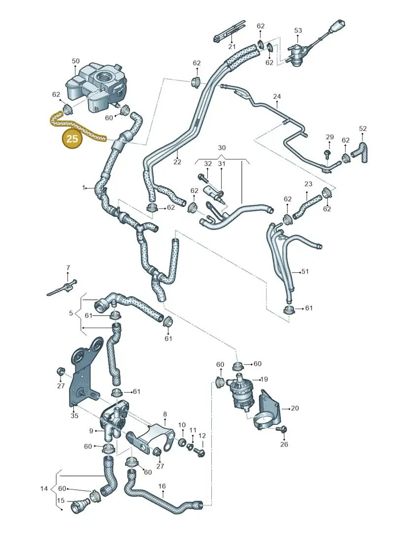3Q0122447K — Volkswagen Tiguan 2.0 4Motion (2017-2024) diagram 884121730, position 25