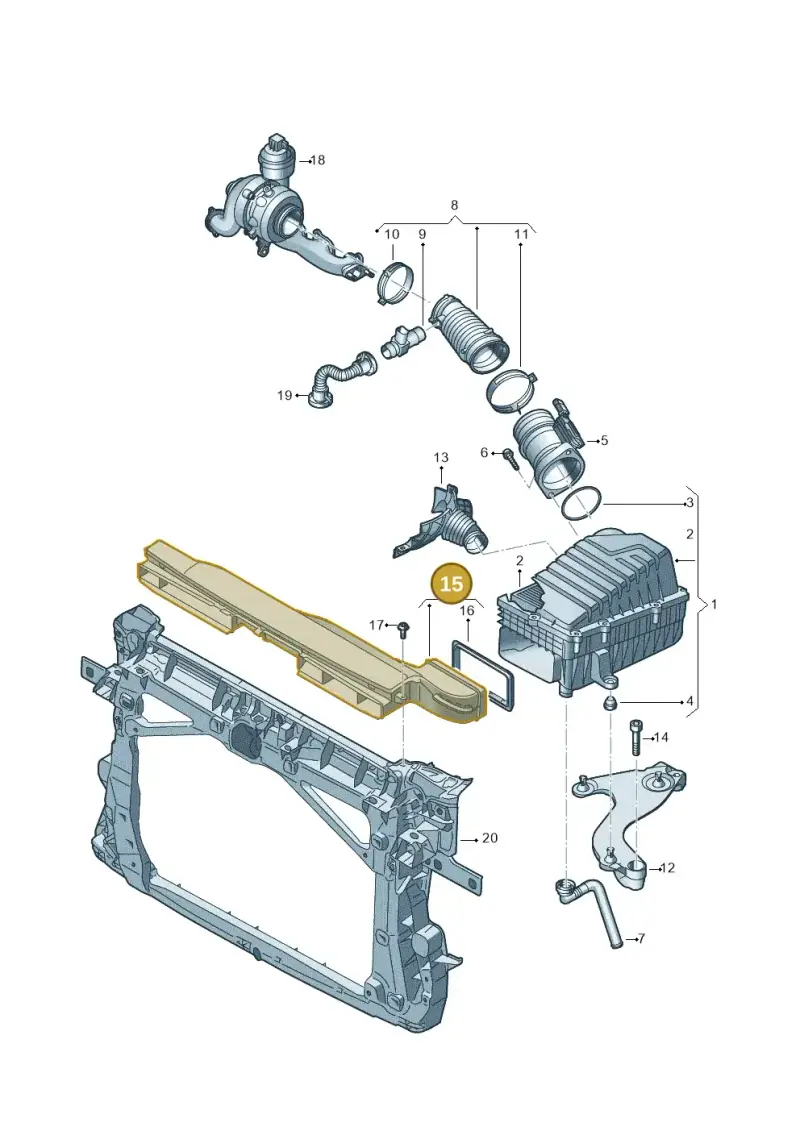 3Q0129217 — Volkswagen Passat saloon (2014-2024) diagram 793129500, position 15