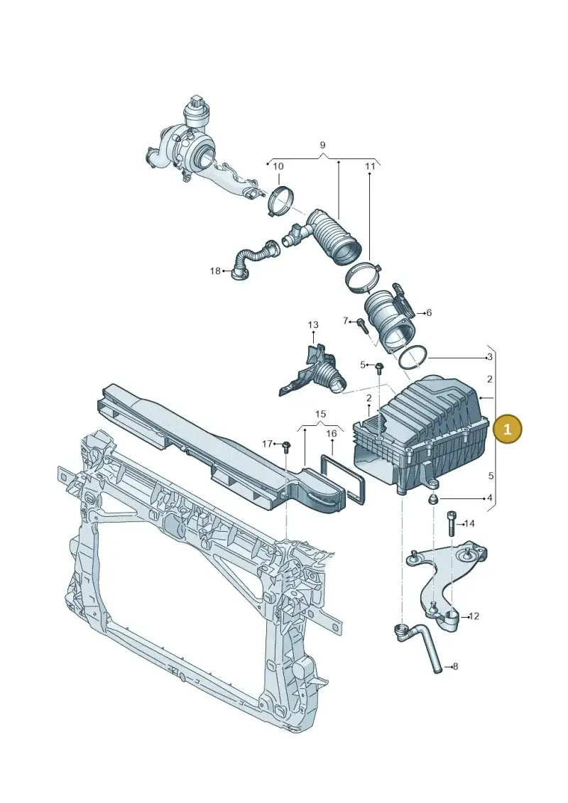 3Q0129607H — Volkswagen Tiguan 2.0 4Motion (2017-2024) diagram 884129100, position 1