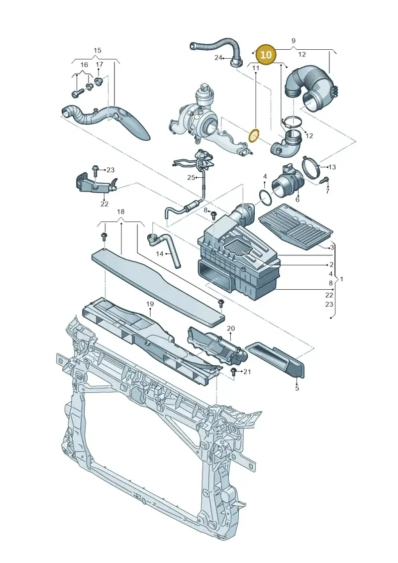 3Q0129635 — Volkswagen Arteon (2017-2023) diagram 810129000, position 10