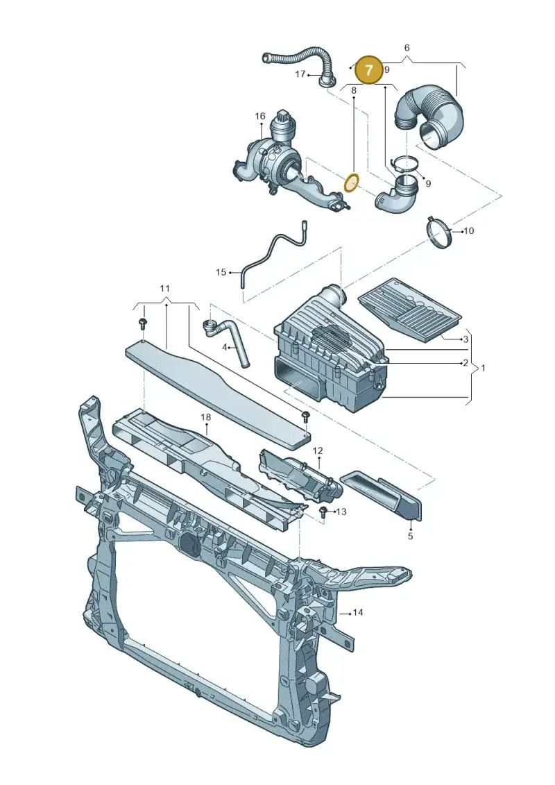 3Q0129635D — Volkswagen Passat saloon (2014-2024) diagram 746129100, position 7