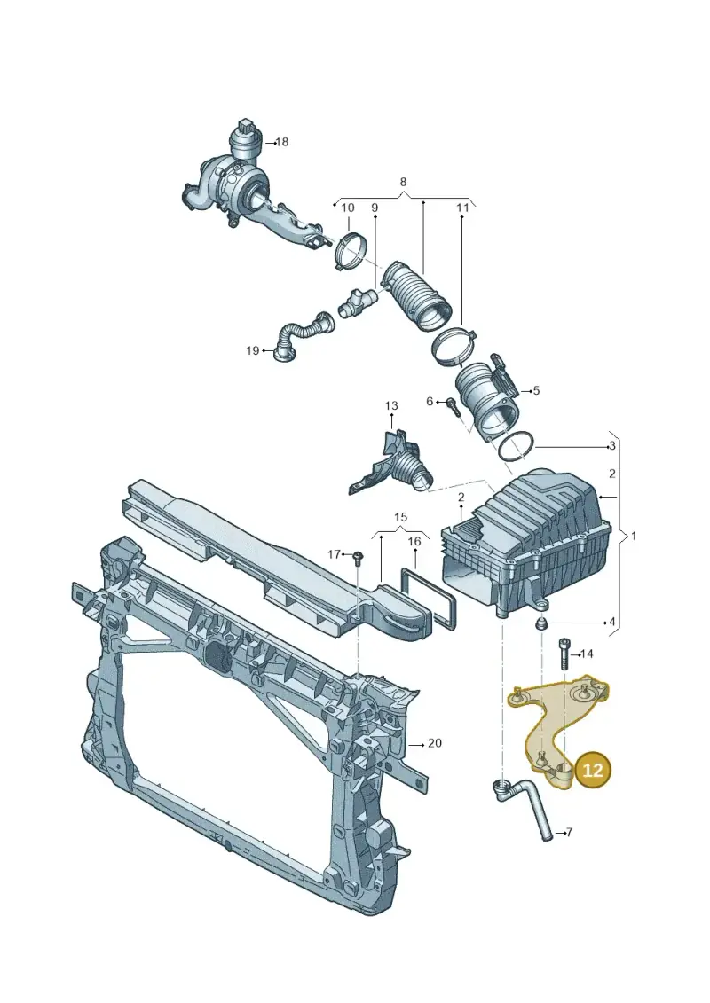 3Q0129671 — Volkswagen Passat saloon (2014-2024) diagram 793129500, position 12