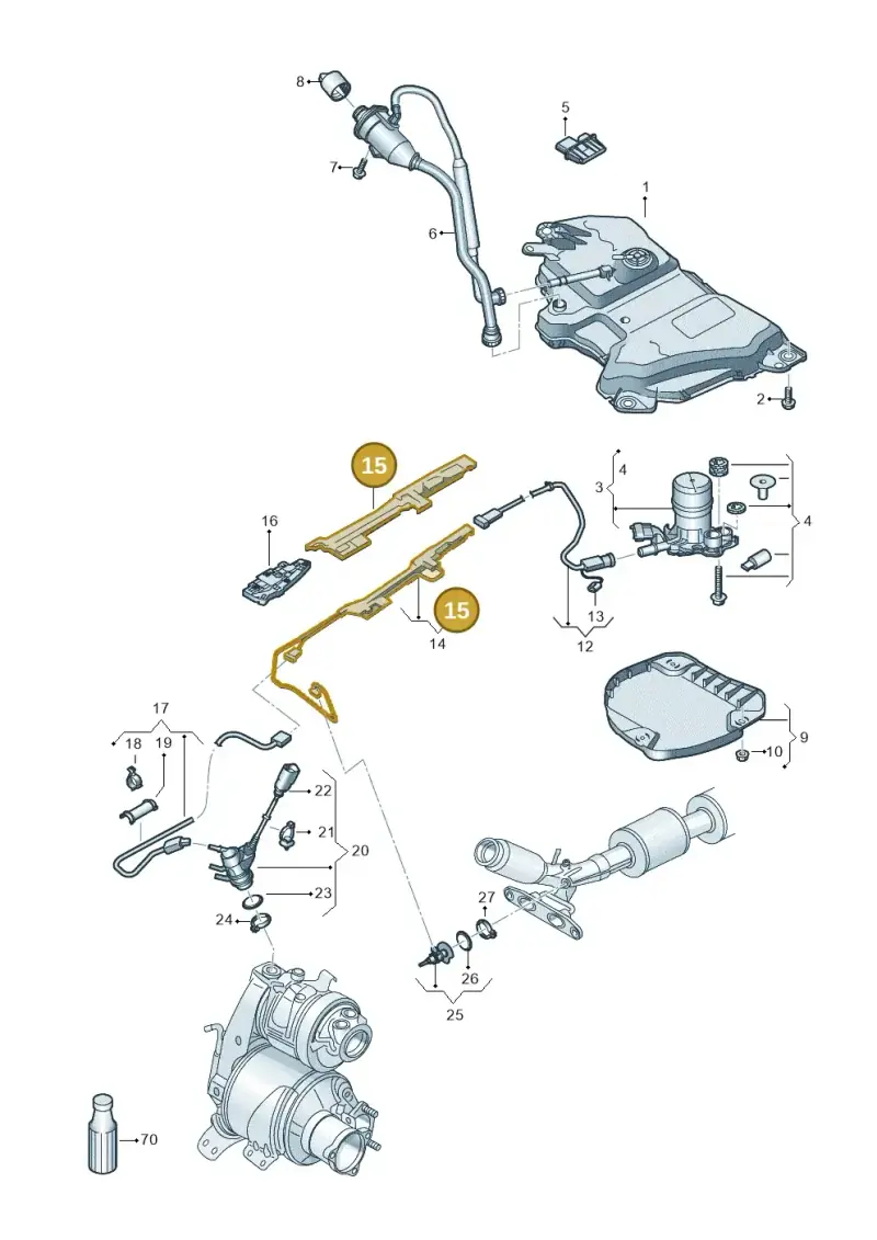 3Q0131327D — Volkswagen Touran 2,0 BlueMotion (2015-2024) diagram 869253102, position 15