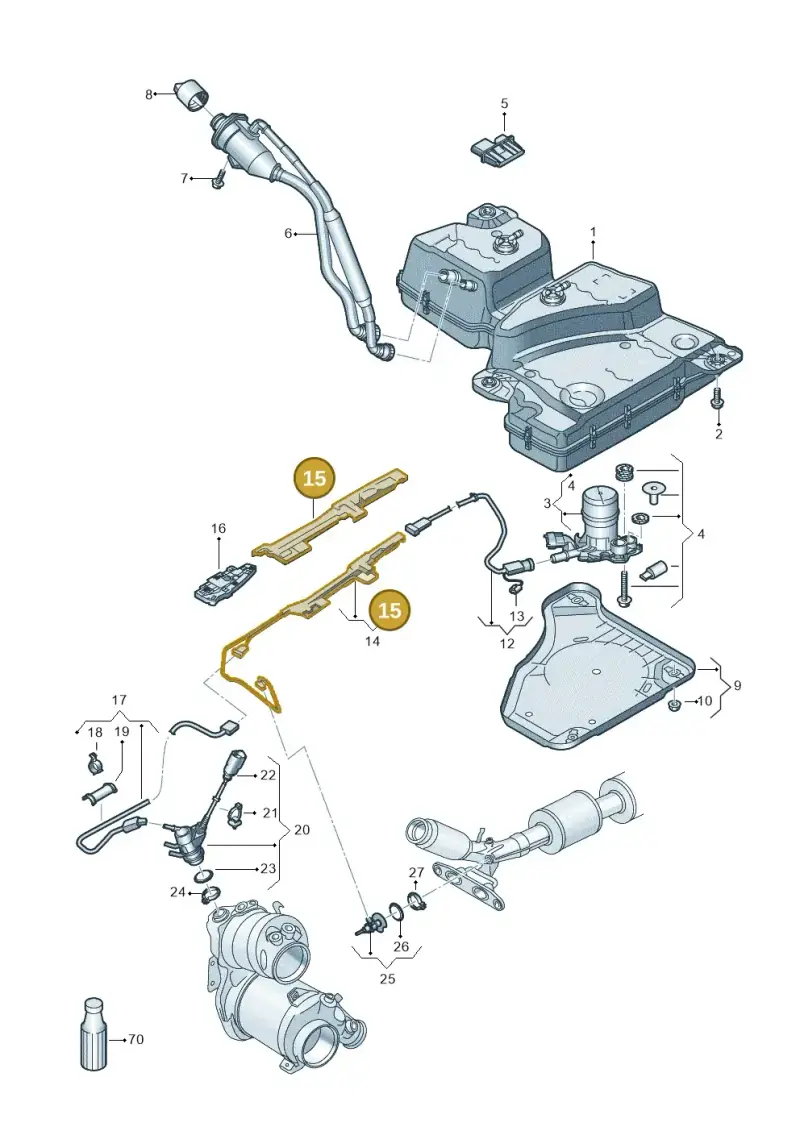 3Q0131327D — Volkswagen Tiguan 2.0 4Motion (2017-2024) diagram 884253102, position 15