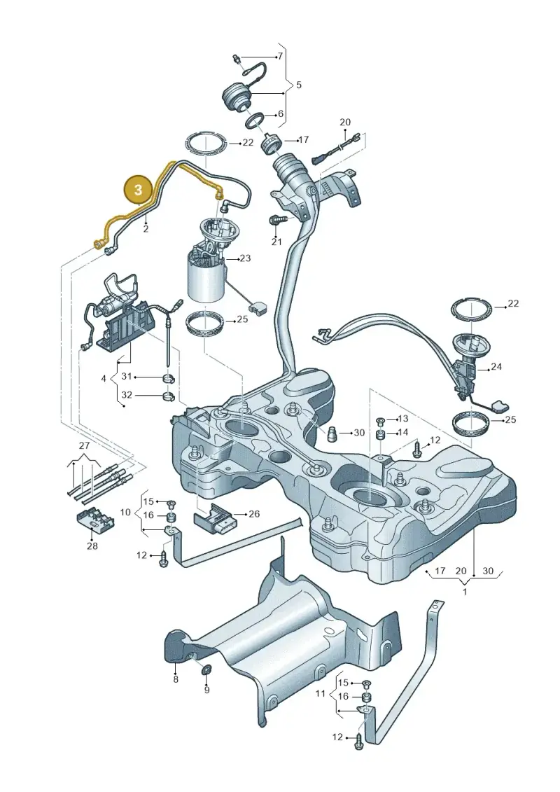 3Q0201293M — Volkswagen Passat estate (2023-) diagram 793201650, position 3