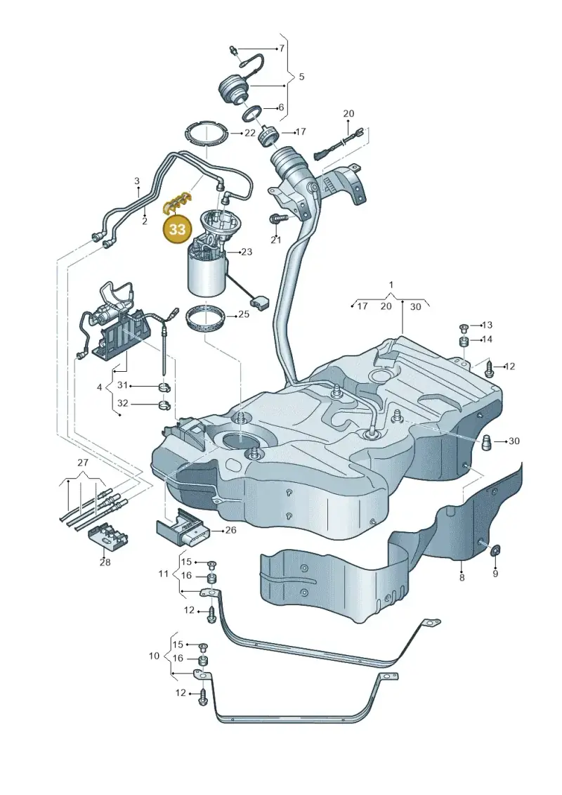 3Q0201449C — Volkswagen Passat estate (2023-) diagram 793201600, position 33