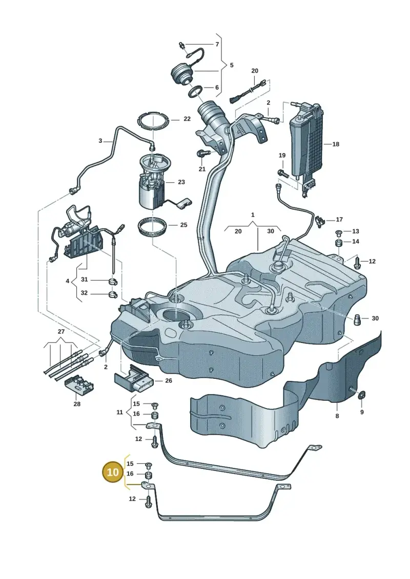 3Q0201653 — Volkswagen Passat estate (2023-) diagram 828201044, position 10