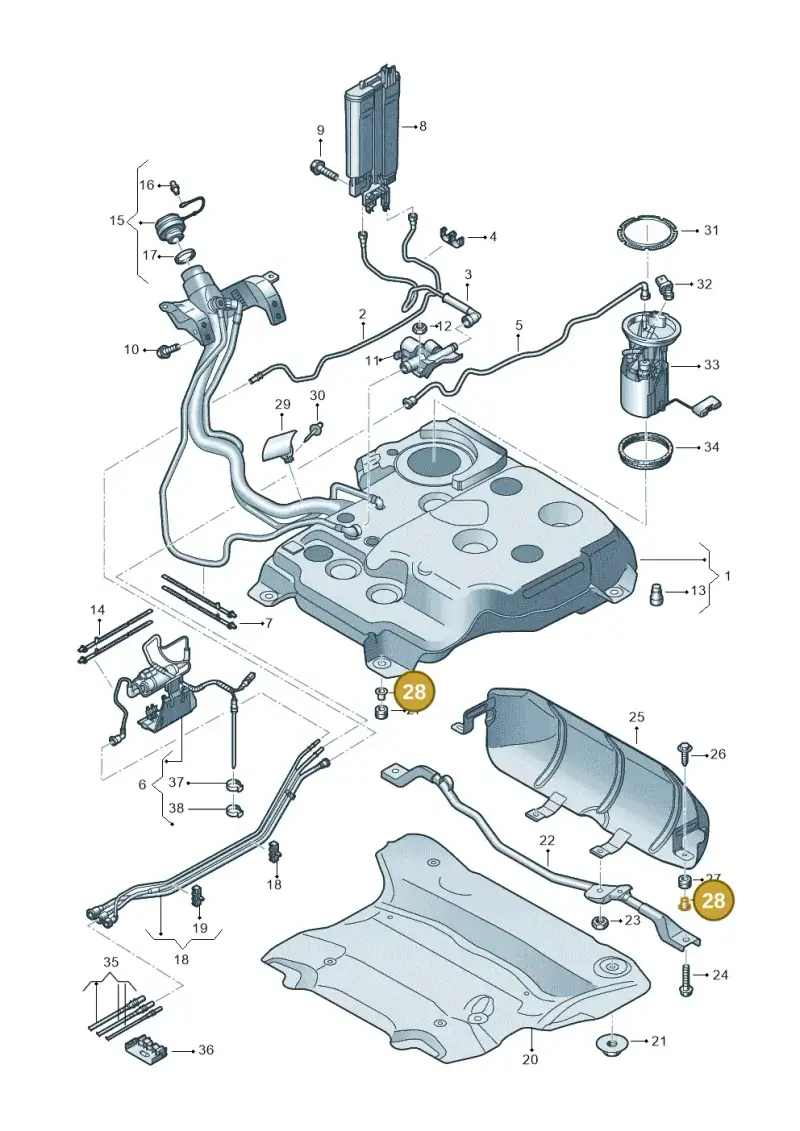 3Q0201693 — Volkswagen Passat estate (2023-) diagram 793201500, position 28