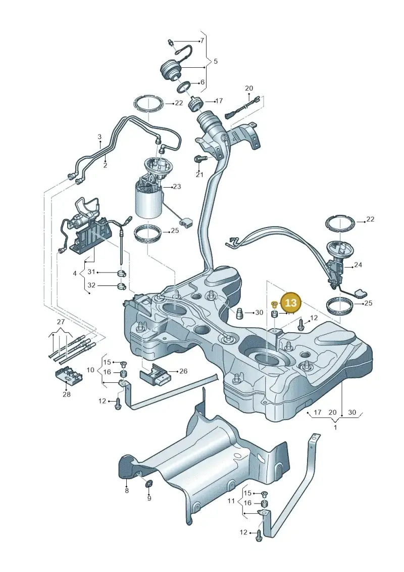3Q0201693 — Volkswagen Passat estate (2023-) diagram 793201650, position 13