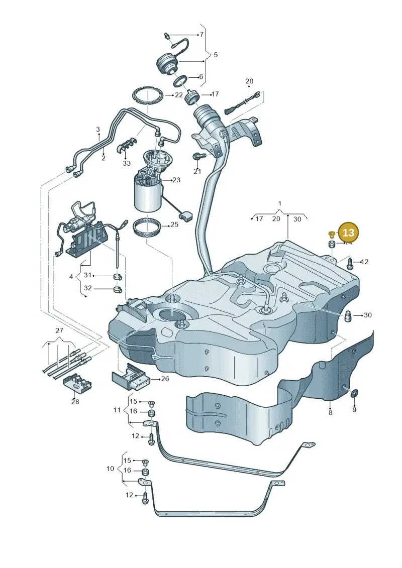 3Q0201693 — Volkswagen Passat estate (2023-) diagram 793201600, position 13