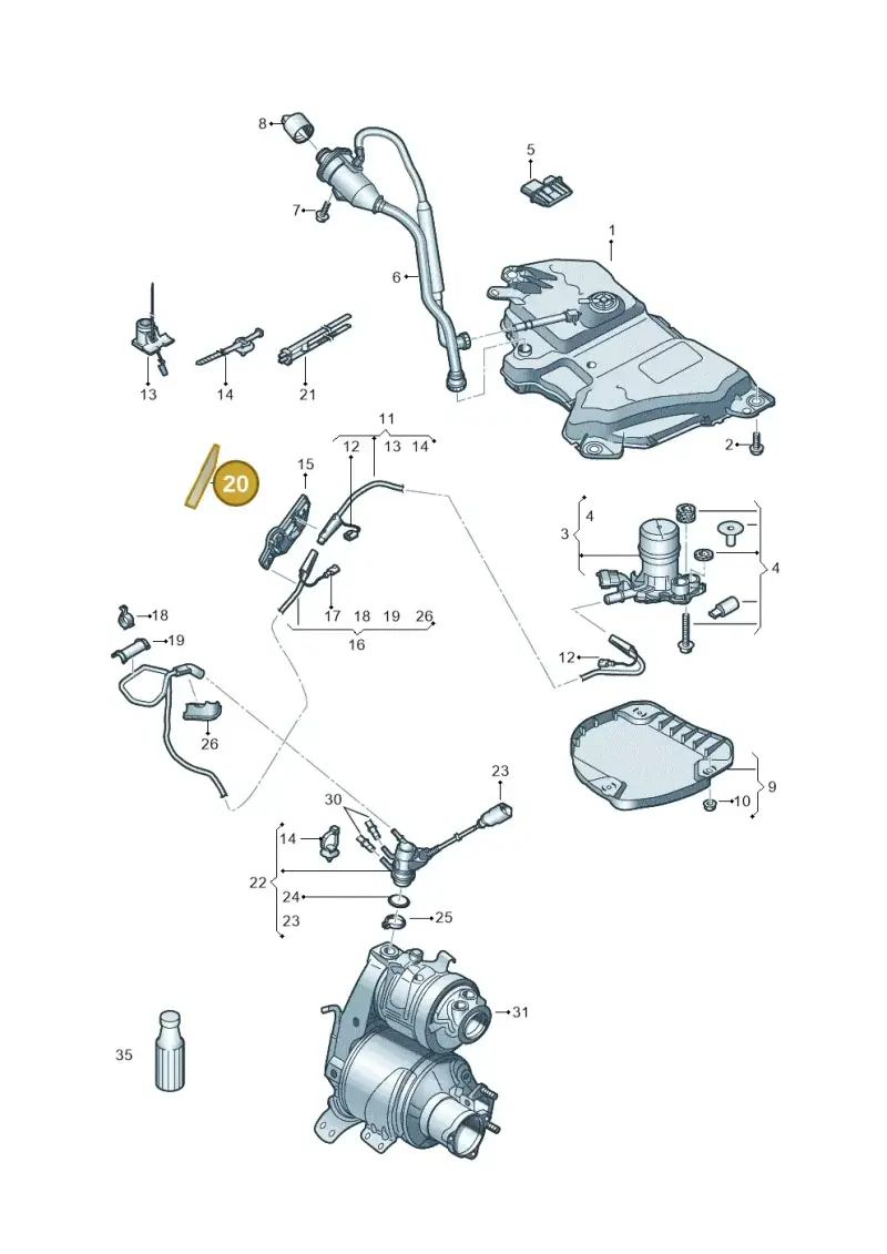 3Q0201738 — Volkswagen Touran 2,0 BlueMotion (2015-2024) diagram 869253560, position 20