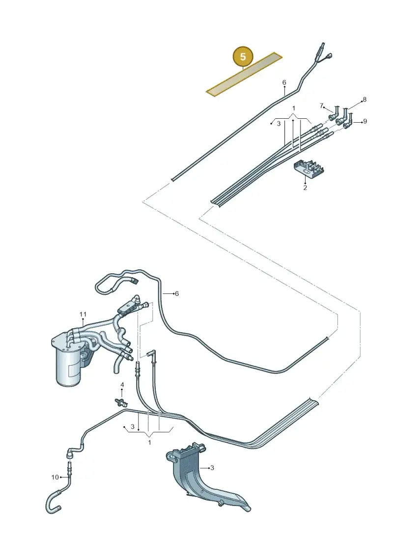 3Q0201738 — Volkswagen Touran 2,0 BlueMotion (2015-2024) diagram 869201250, position 5