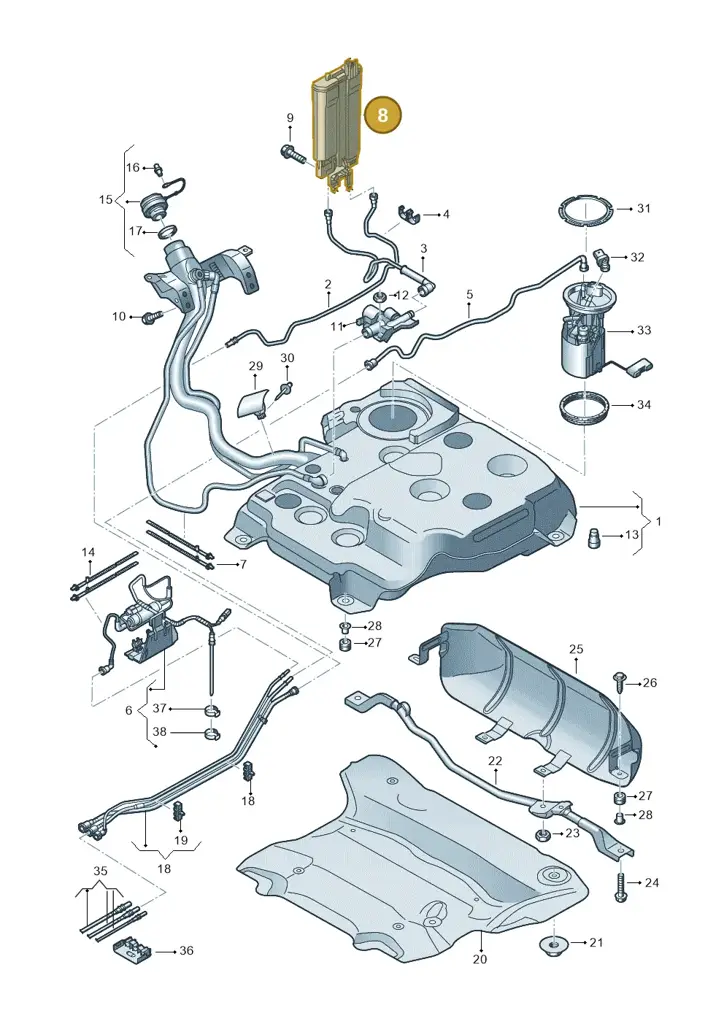 3Q0201801A — Volkswagen Arteon (2017-2023) diagram 793201500, position 8