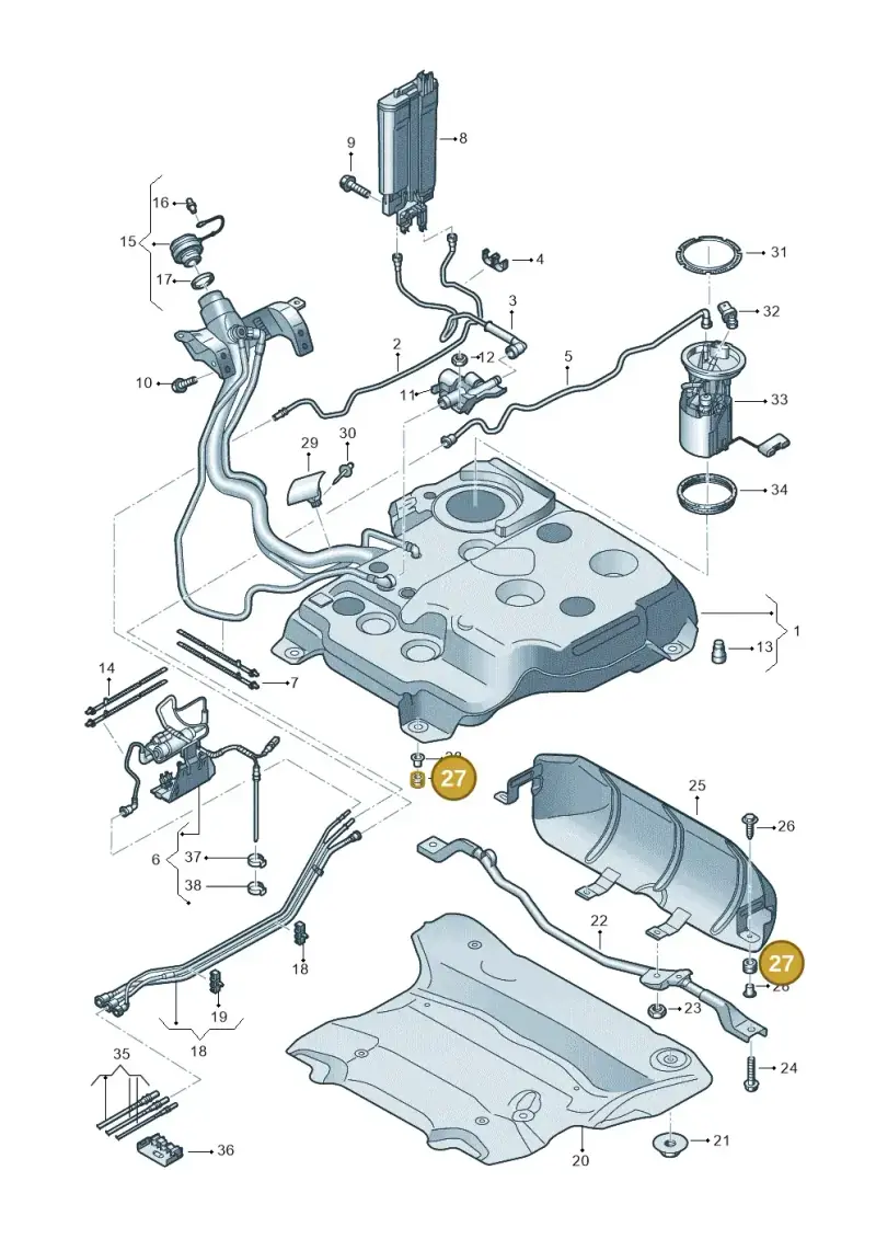 3Q0201840 — Volkswagen Arteon (2017-2023) diagram 793201500, position 27