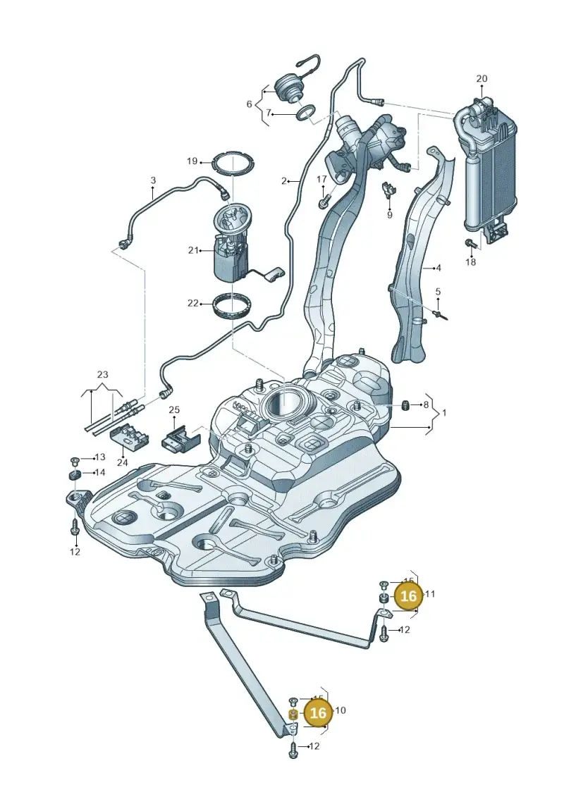 3Q0201840 — Volkswagen Atlas Cross Sport (2023-) diagram 829201450, position 16