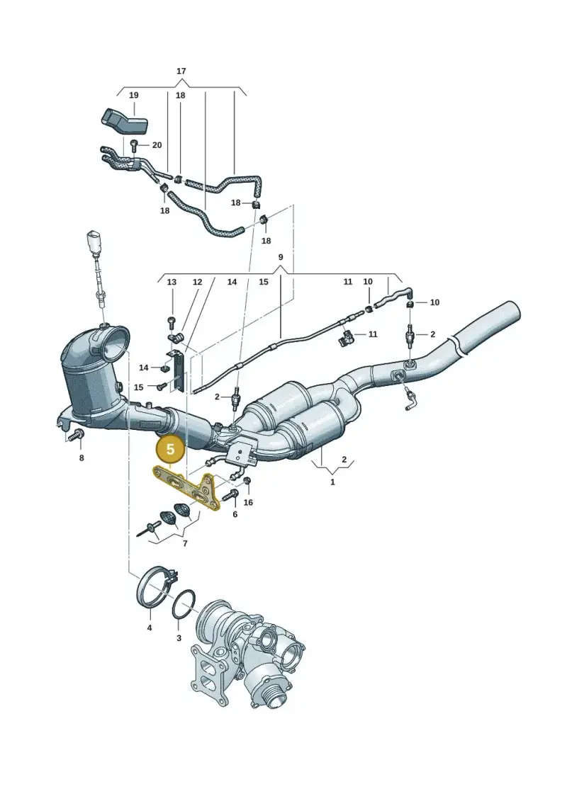 3Q0253144C — Volkswagen Tiguan 2.0 (2023-) diagram 5h0253050, position 5