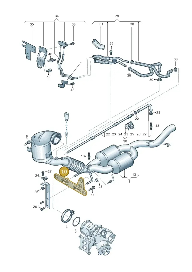 3Q0253144C — Volkswagen Golf 2.0 BlueMotion (2019-2024) diagram 793253032, position 10