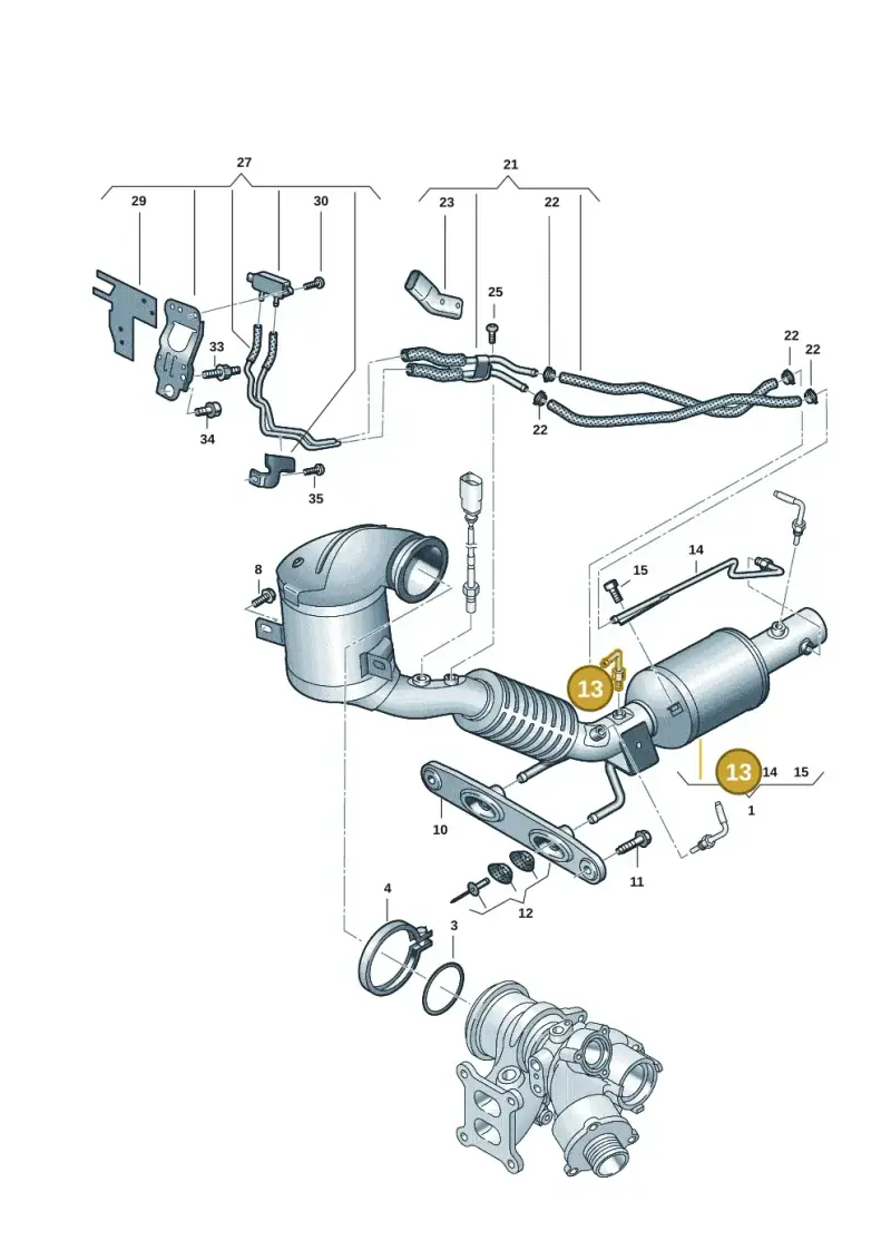 3Q0253574C — Volkswagen Golf 2.0 BlueMotion (2019-2024) diagram 5h0253040, position 13