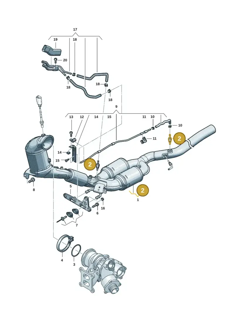 3Q0253574E — Volkswagen Golf 2.0 BlueMotion (2019-2024) diagram 5h0253050, position 2