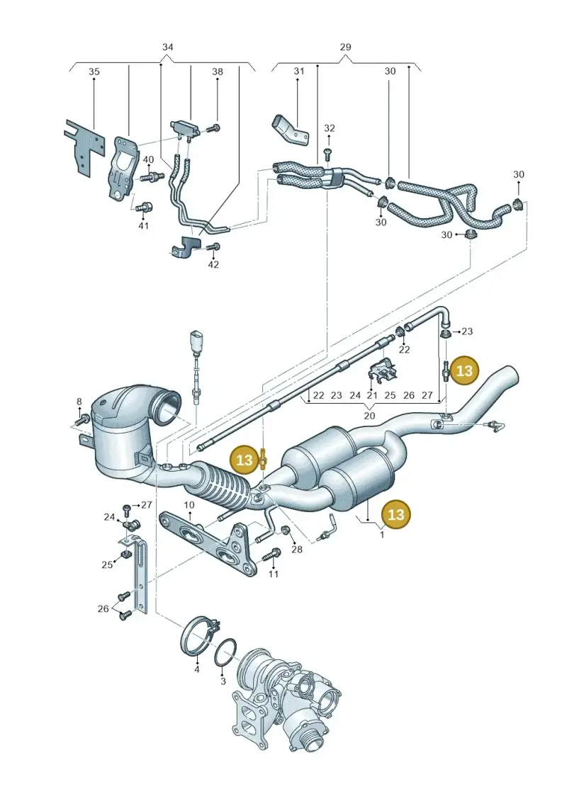 3Q0253574E — Volkswagen Golf 2.0 BlueMotion (2019-2024) diagram 793253032, position 13