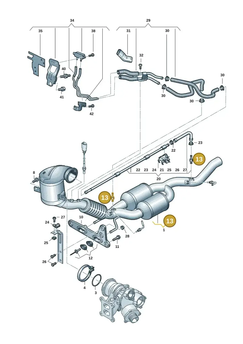 3Q0253574E — Volkswagen Golf 2.0 BlueMotion (2019-2024) diagram 884253043, position 13