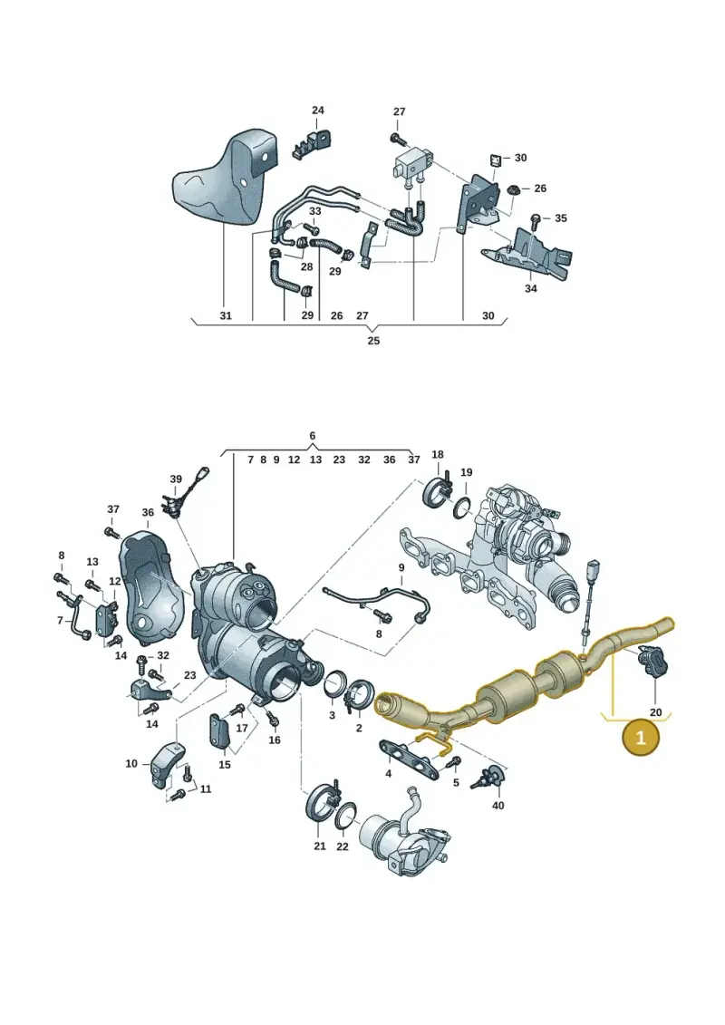 3Q0254301HX — Volkswagen Golf 2.0 BlueMotion (2019-2024) diagram 2ka253050, position 1