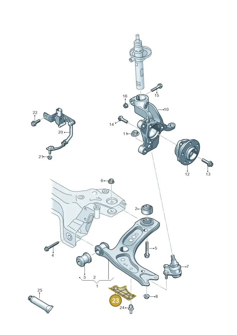 3Q0407117B — Volkswagen Passat estate (2023-) diagram 5h0407000, position 23