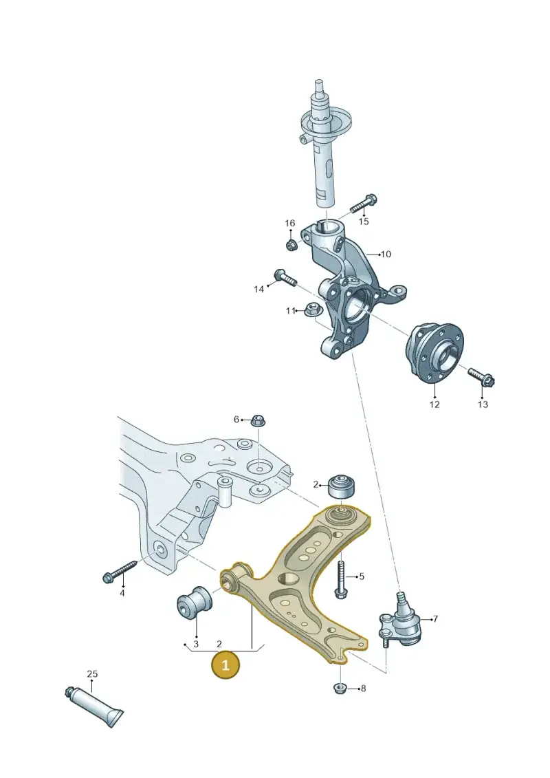 3Q0407151N — Volkswagen Tiguan 2.0 4Motion (2016-2022) diagram 810407000, position 1