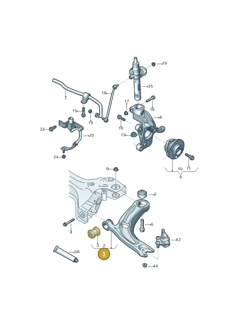 3Q0407152AA — Volkswagen Tiguan 2.0 4Motion (2017-2024) diagram 833407000, position 1