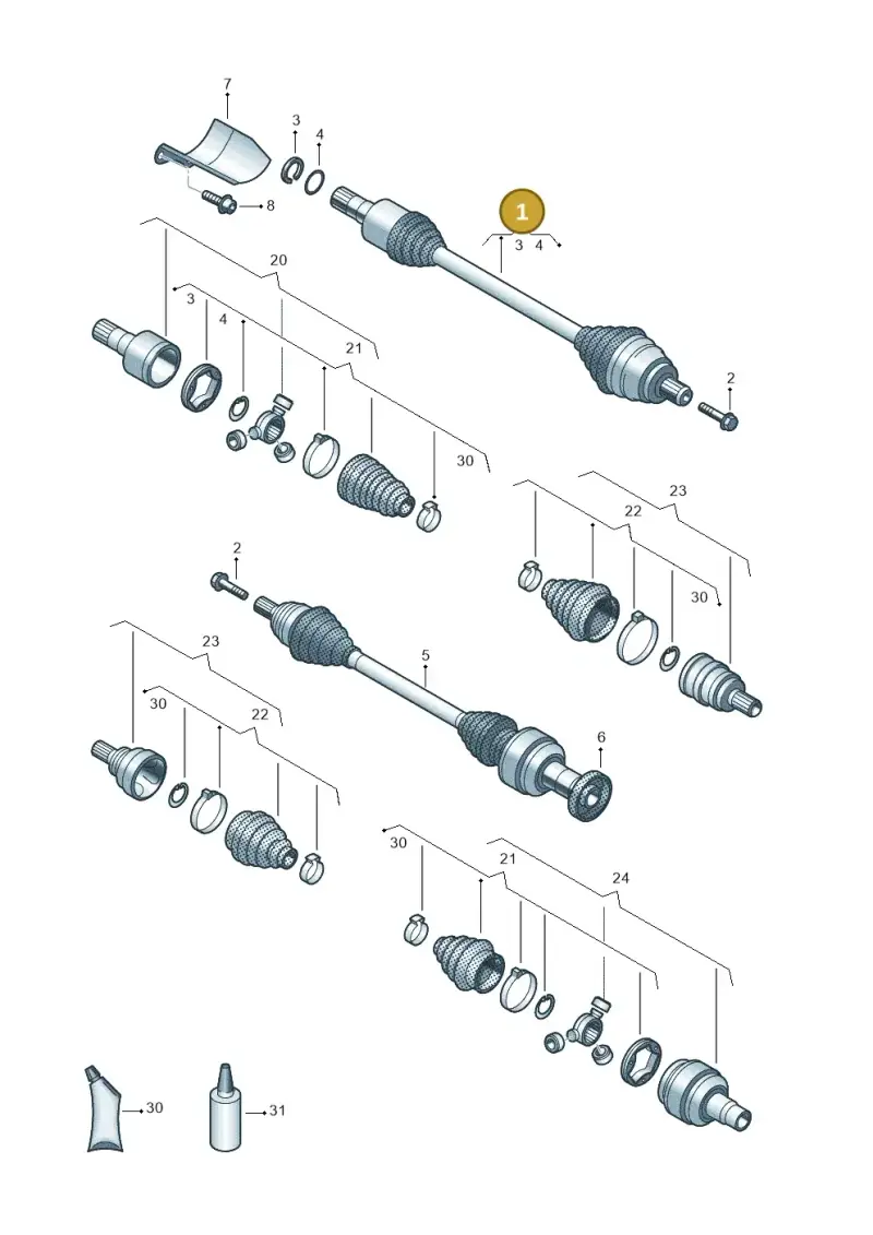3Q0407271AH — Volkswagen Arteon (2017-2023) diagram 884407700, position 1