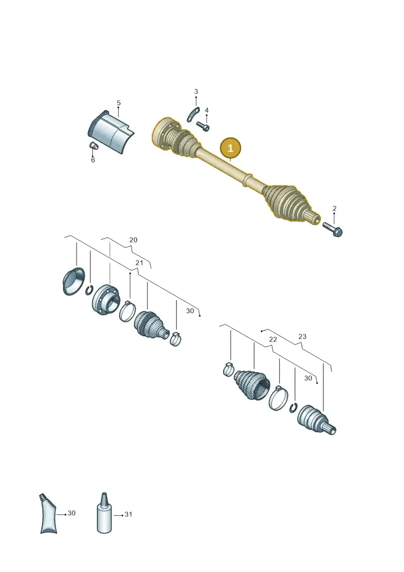 3Q0407272BF — Volkswagen Tiguan 2.0 4Motion (2016-2024) diagram 884407300, position 1