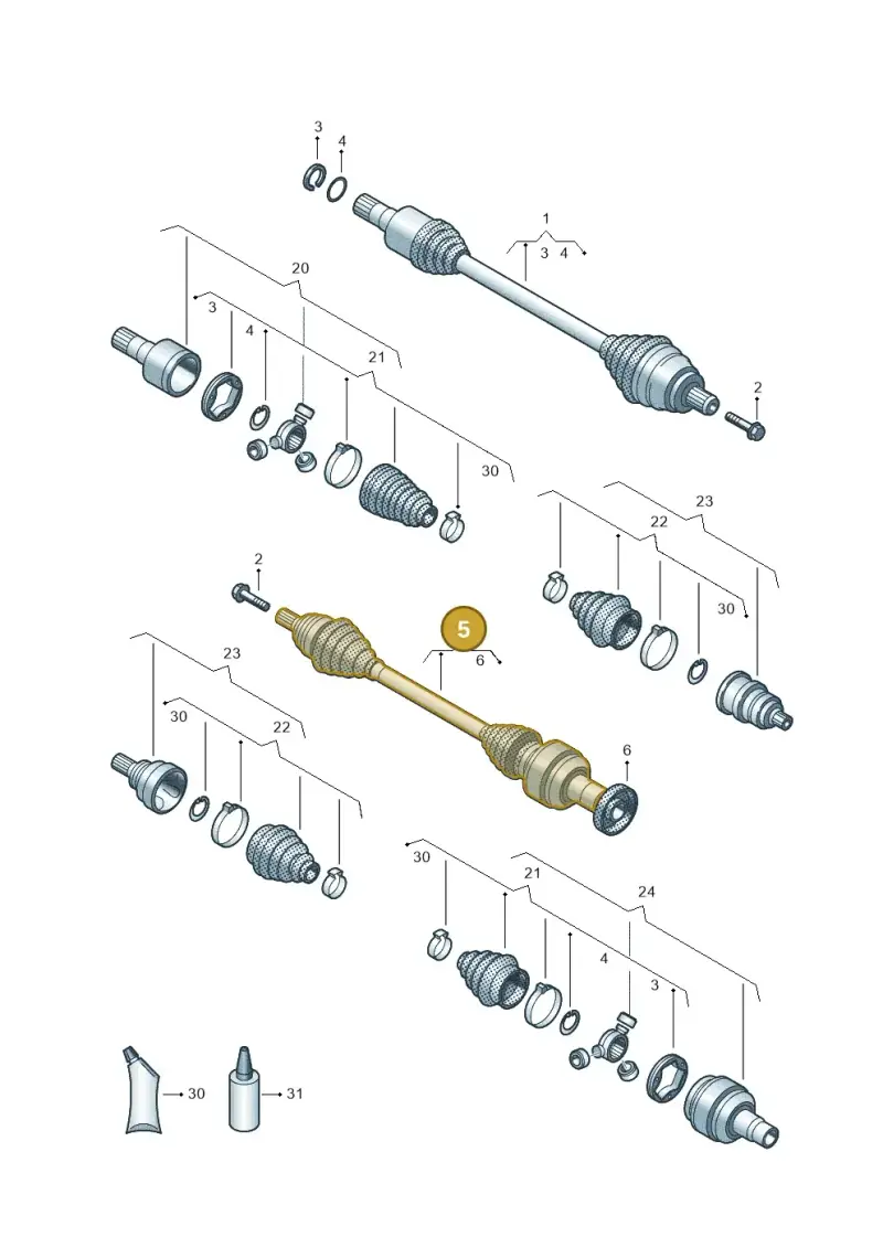 3Q0407272DT — Volkswagen Passat saloon (2014-2024) diagram 793407920, position 5