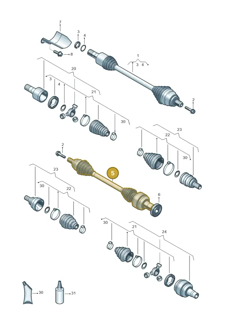3Q0407272DT — Volkswagen Arteon (2017-2023) diagram 884407700, position 5