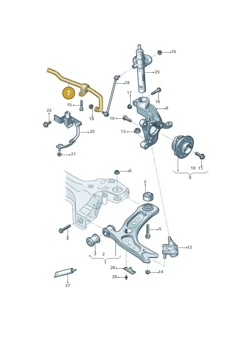 3Q0411303K — Volkswagen Tiguan (2016-2023) diagram 808407000, position 7