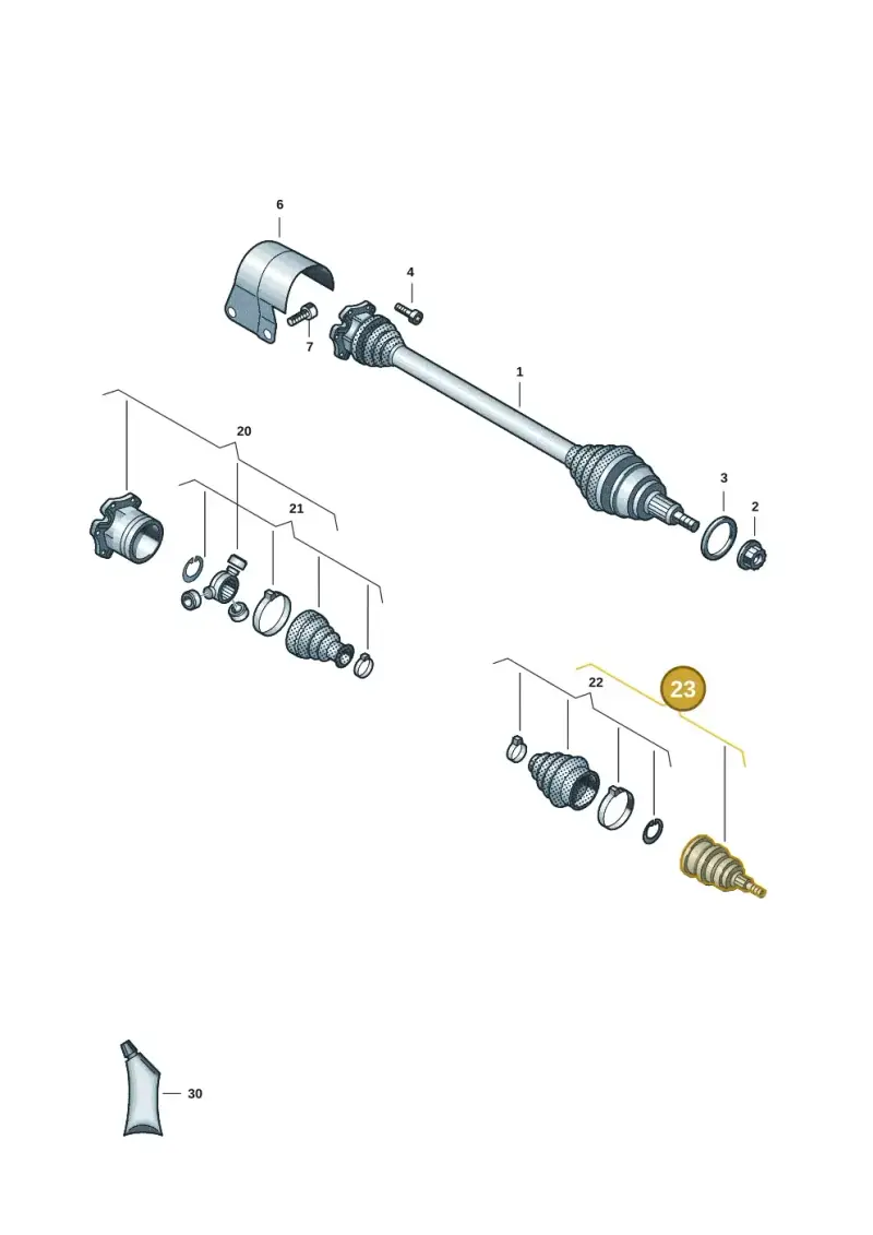 3Q0498099B — Volkswagen Taigo (2021-2024) diagram 2f0407422, position 23