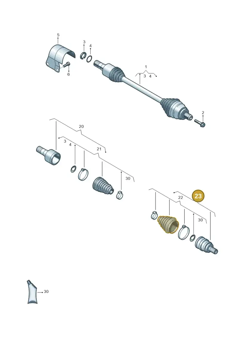 3Q0498099E — Volkswagen Passat estate (2023-) diagram 828407060, position 23