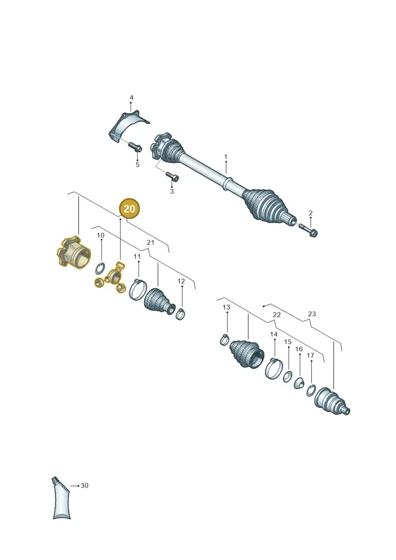 3Q0498103B — Volkswagen Jetta (2010-2014) diagram 460407650, position 20