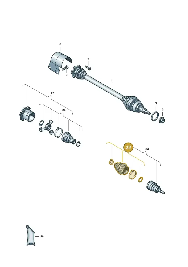 3Q0498203A — Volkswagen Taigo (2021-2024) diagram 2f0407422, position 22