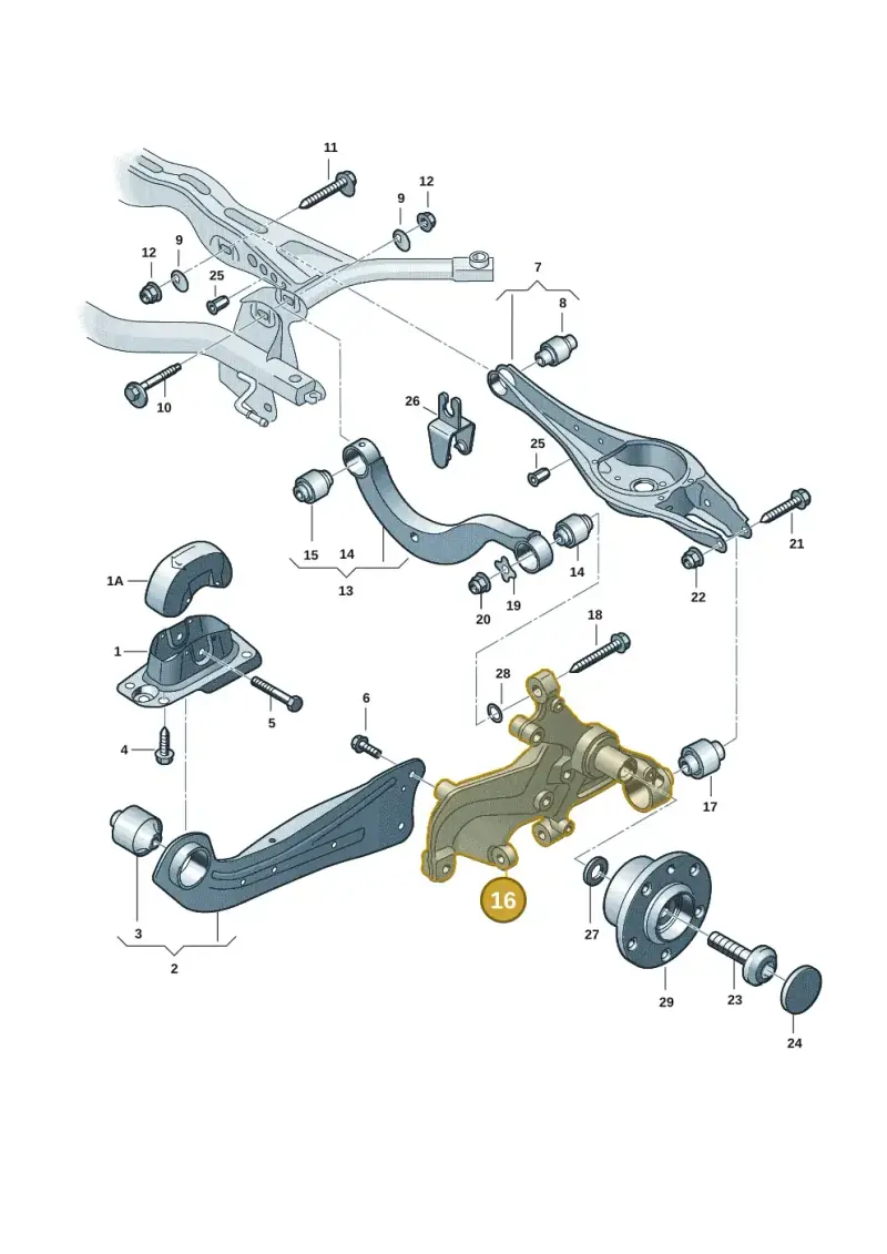 3Q0505434H — Volkswagen Passat saloon (2014-2024) diagram 793505005, position 16